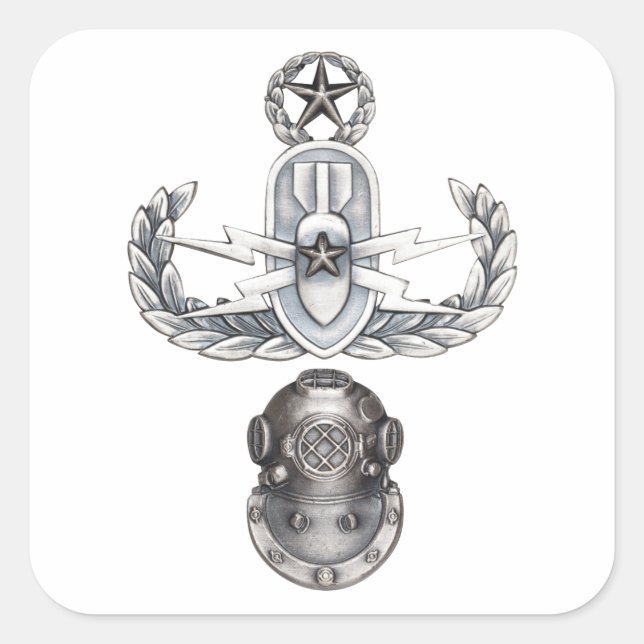 Master EOD 2nd Class Diver Square Sticker (Front)