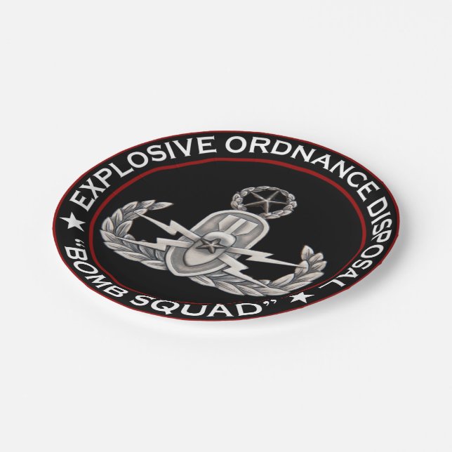 Master EOD Bomb Squad Paper Plates (Angled)