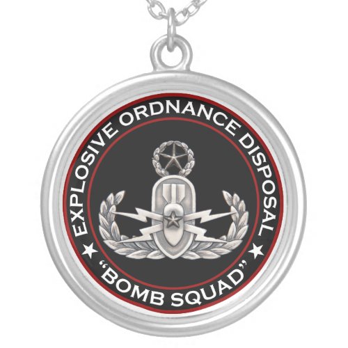 Master EOD Bomb Squad Silver Plated Necklace