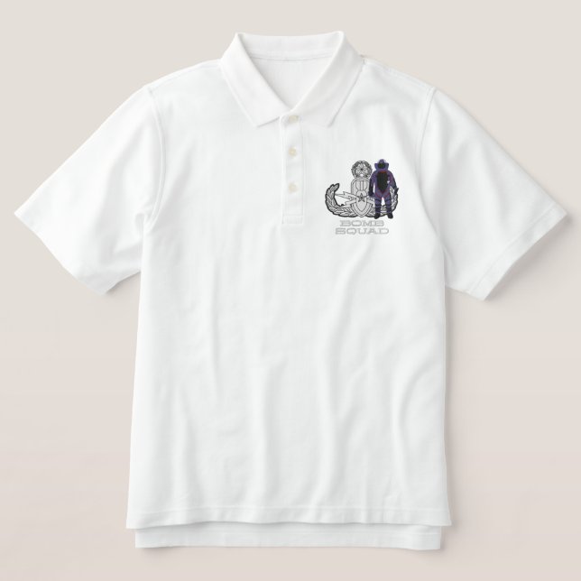 Master EOD Bomb Suit Embroidered Polo Shirt (Design Front)