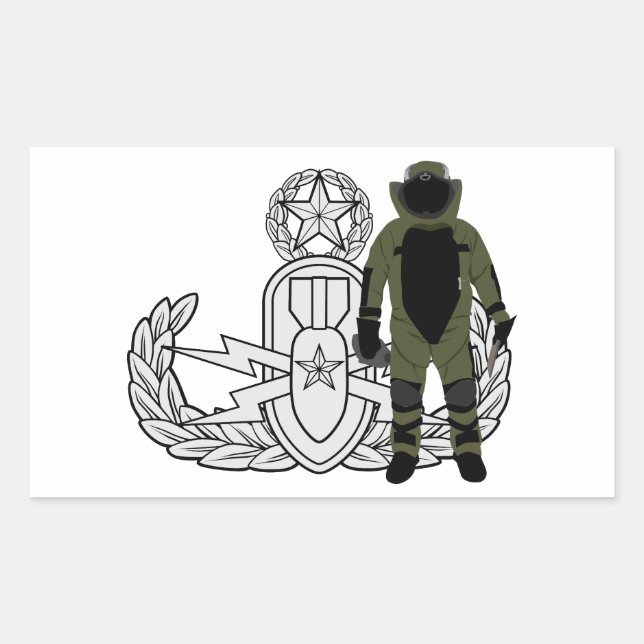 Master EOD Bomb Suit Rectangular Sticker (Front)