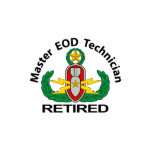 Master EOD in color Retired Statuette<br><div class="desc">EOD Master badge in color with Retired.   Background color can be changed (depending on product type) and image can be resized/moved by using customize button.</div>