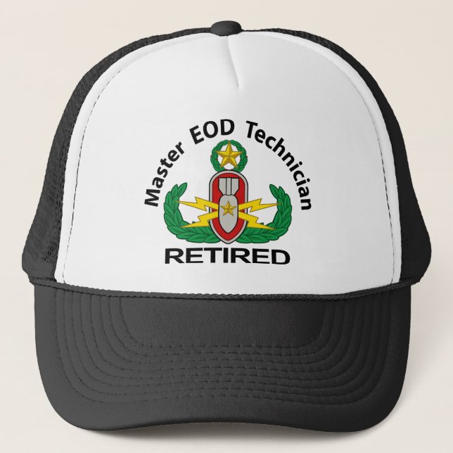 Master EOD in color Retired Trucker Hat (Front)