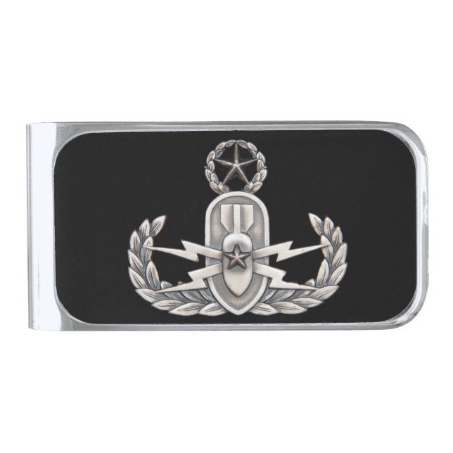 Master EOD Silver Finish Money Clip (Front)