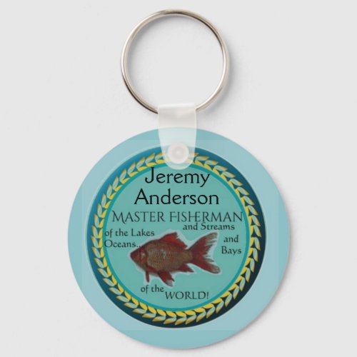 âœMaster Fishermanâ Personalized with Name Keychain