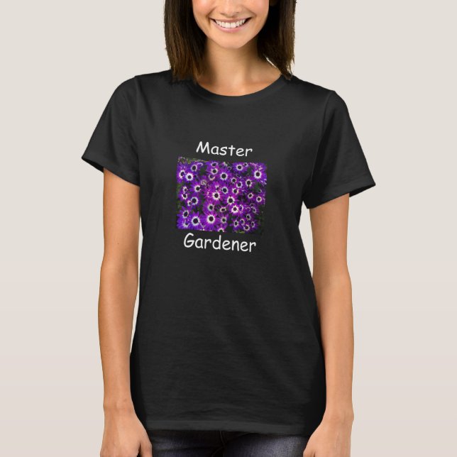 Master Gardener Beautiful Purple Flower Floral T-Shirt (Front)