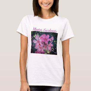 Master Gardener Bright Pink Oleander Photo Flowers T-Shirt