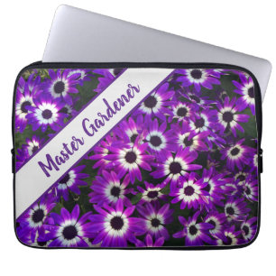 Master Gardener Bright Purple Flower Photo Floral Laptop Sleeve