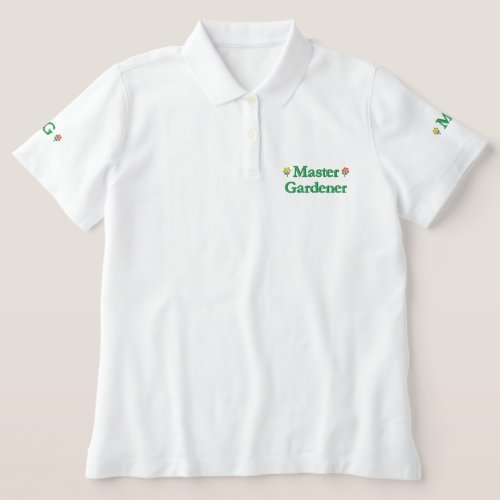Master Gardener Embroidered sleeves Embroidered Polo Shirt