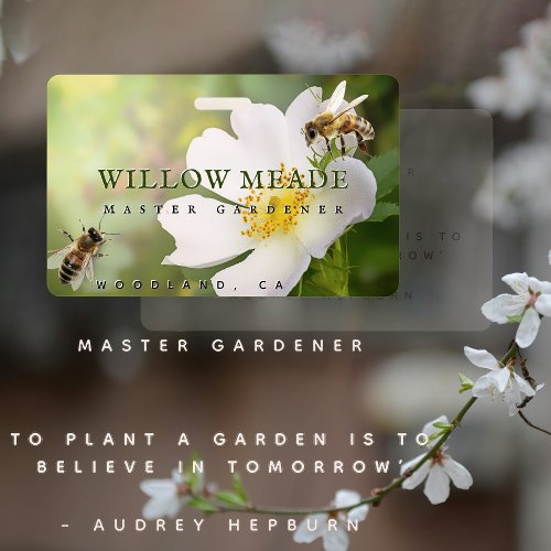 Master Gardener ID Badge with Flower and Bees