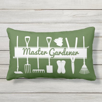 Master Gardener Simple Modern Forest Green Outdoor Lumbar Pillow