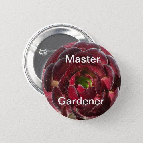 Master Gardener Succulent Photo Garden Landscaper Button