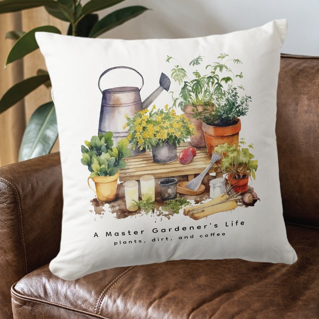 Master Gardener's Life Throw Pillow (Creator Uploaded)