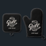 Master Grill skills funny Father(s day custom Oven Mitt & Pot Holder Set<br><div class="desc">Master Grill skills funny custom gift for cooking lovers</div>