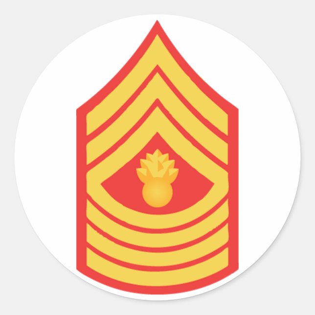 Master Gunnery Sergeant Classic Round Sticker (Front)