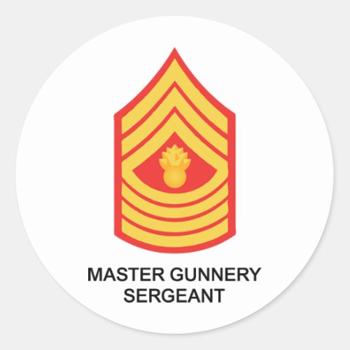 Master Gunnery Sergeant Classic Round Sticker