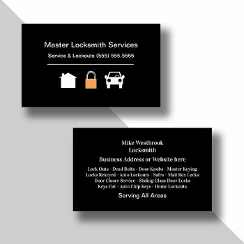 Master Locksmith Professional Business Cards by Luckyturtle at Zazzle