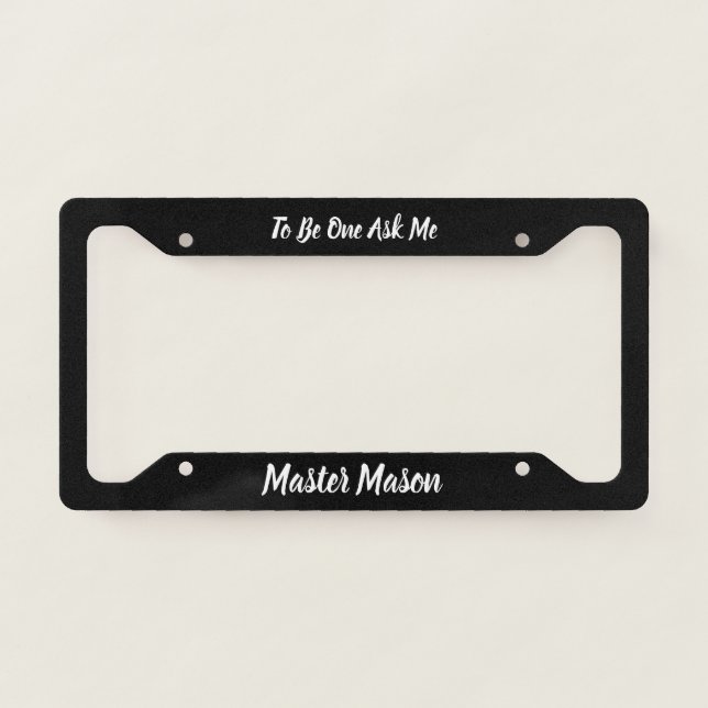 Master Mason License Plate Frame (Front)