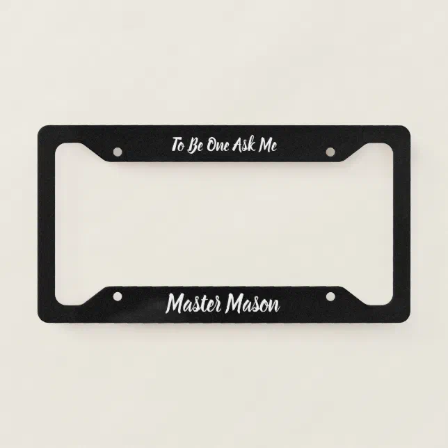 Master Mason License Plate Frame | Zazzle