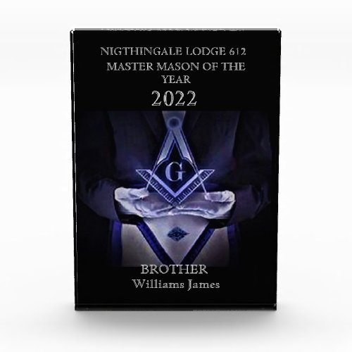 Master Mason Of The Year Acrylic Award