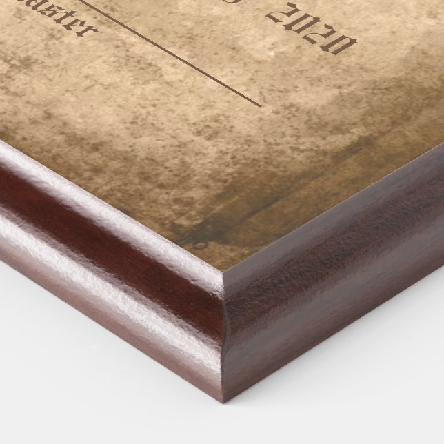 Master Mason of the year Award Plaque (Corner)