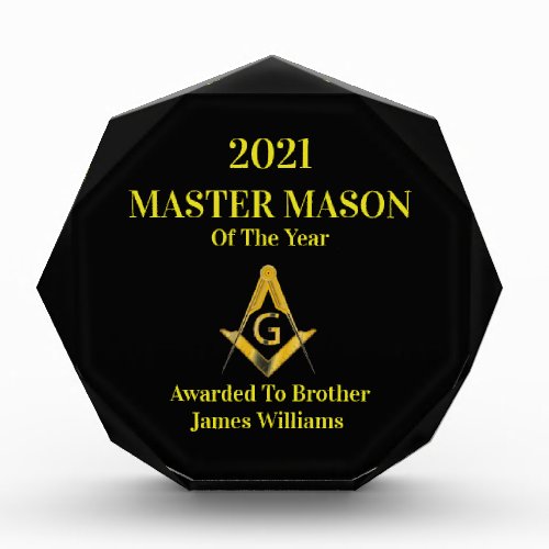 Master Mason of The Year Octagonal Award