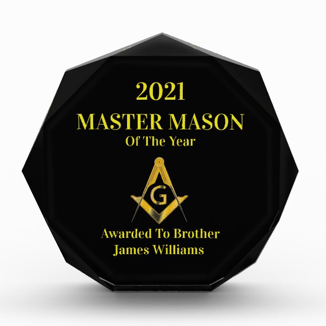 Master Mason of The Year Octagonal Award (Front)