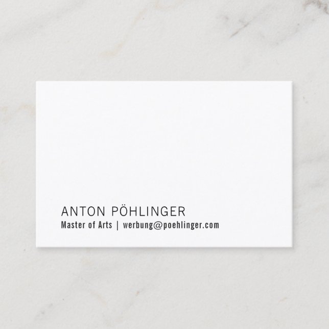 master minimal reduced business card (Front)