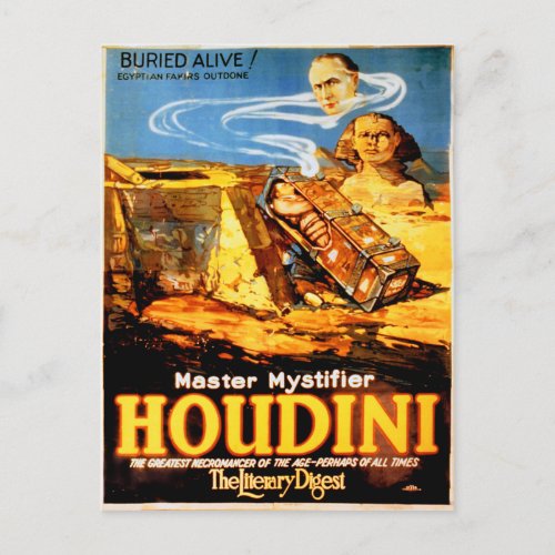 Master mystifier Houdini Rare Vintage Postcard