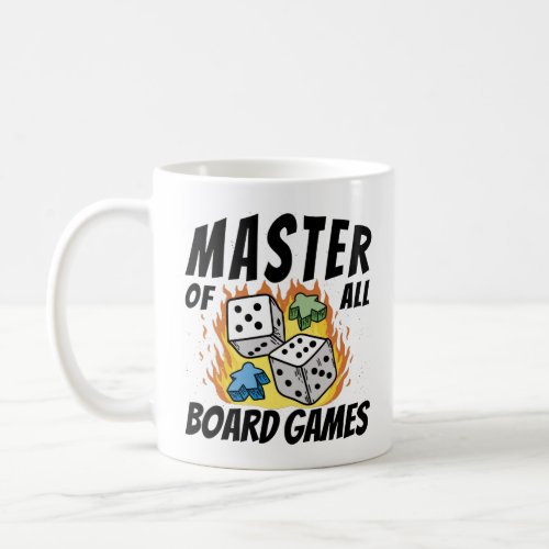 Master of all board games design coffee mug