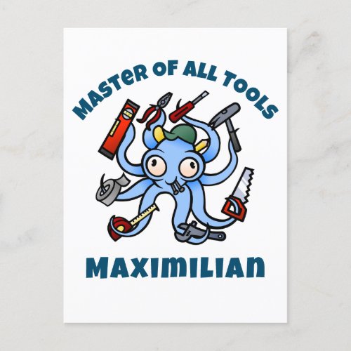 Master Of All Tools _ Personalized Handyman Octopu Postcard
