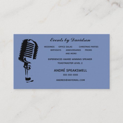 Master of Ceremonies Business Card