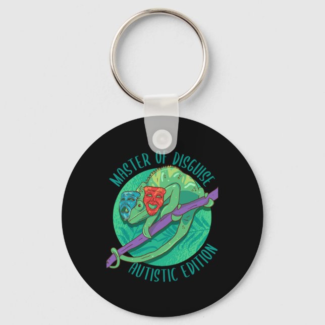 Master Of Disguise Masking Autism Awareness Month  Keychain (Front)