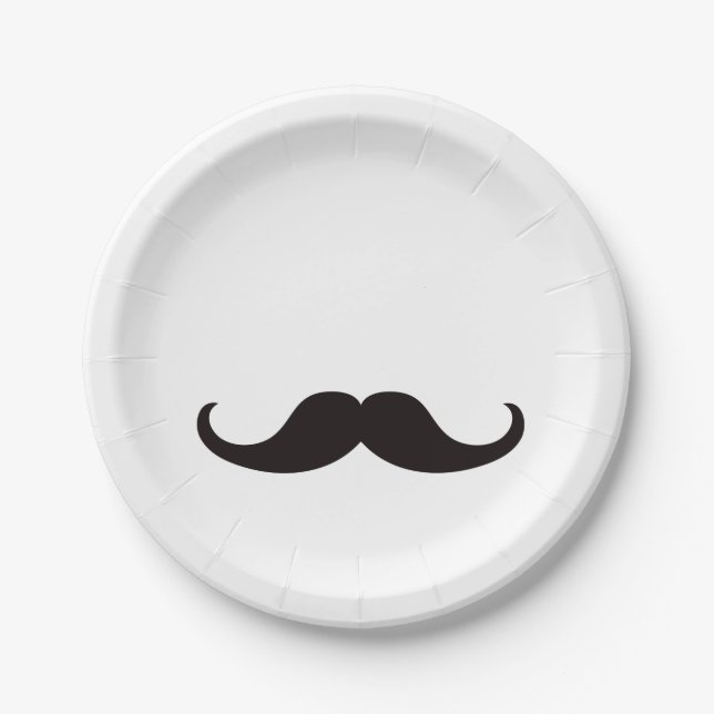 Master of Disguise Mustache | Paper Plate | White (Front)