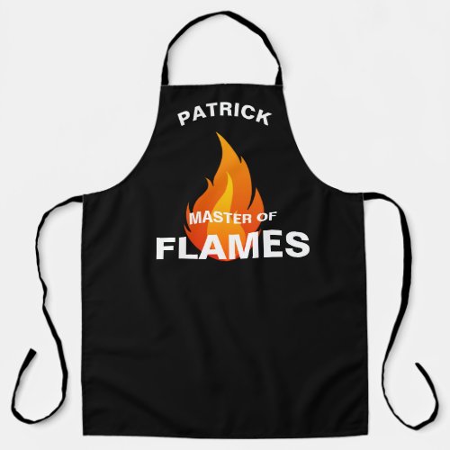 Master Of Flames Funny Wordplay  Fathersday  Dad Apron