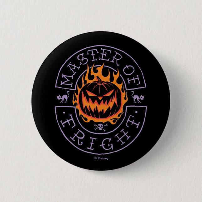Master of Fright - Flaming Pumpkin Head Button (Front)