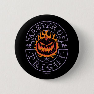 Master of Fright - Flaming Pumpkin Head Button