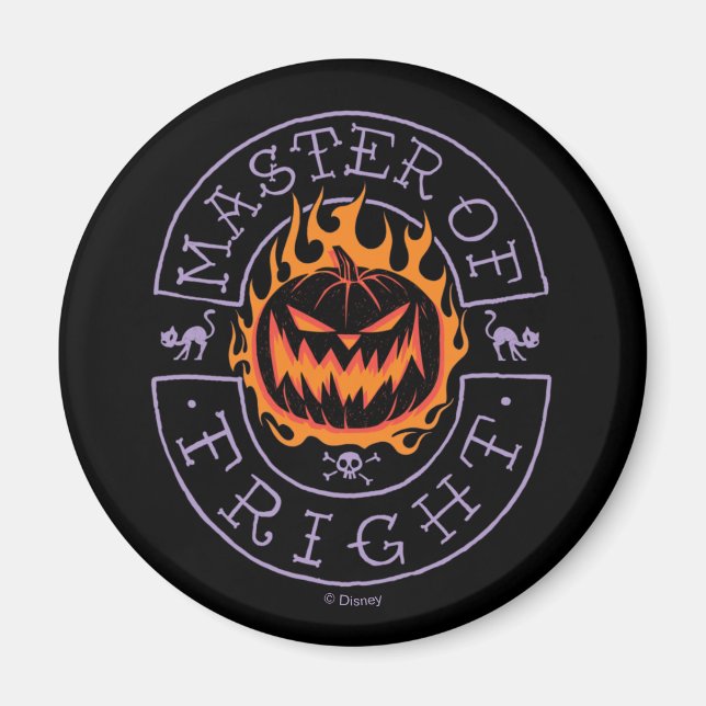 Master of Fright - Flaming Pumpkin Head Magnet (Front)