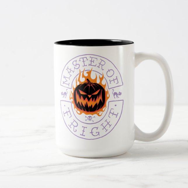Master of Fright - Flaming Pumpkin Head Two-Tone Coffee Mug (Right)
