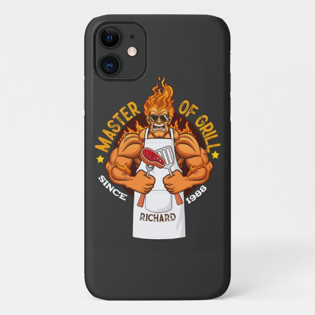 Master of Grill Fathers Day Gift BBQ Chef Dad Case-Mate iPhone Case (Back)