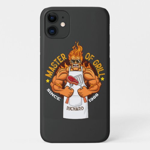 Master of Grill Fathers Day Gift BBQ Chef Dad iPhone 11 Case