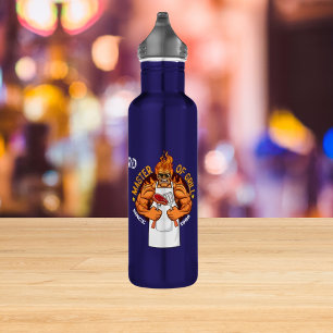 Master of Grill Fathers Day Gift BBQ Chef Dad Stainless Steel Water Bottle