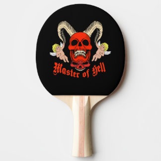 Master of Hell Gothic Skull and Cherubs Design Ping Pong Paddle