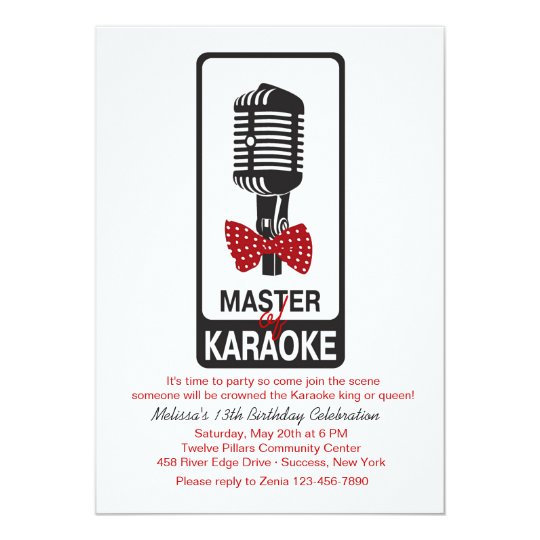 Master of Karaoke Birthday Party Invitation