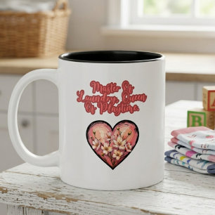 Master Of Laundry Queen Of Playtime Mom Life Two-Tone Coffee Mug