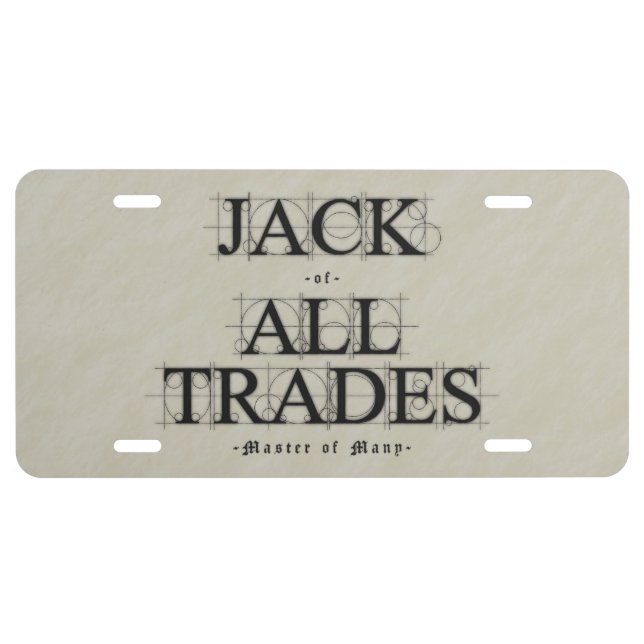 Master of Many Trades -  License Plate (Front)