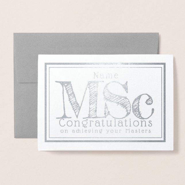 Master of Science degree congratulations card (Front With Envelope)