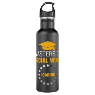 Master Of Social Work Funny Social Worker Voluntee Stainless Steel Water Bottle