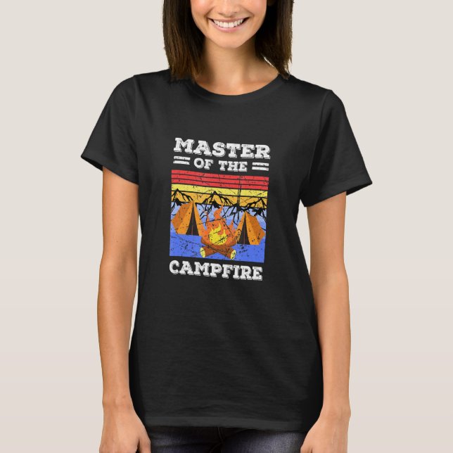 Master Of The Campfire Camp  Camping Camper T-Shirt (Front)