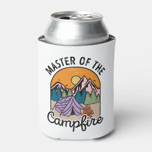 Master Of The Campfire Funny Camping Vintage Can Cooler